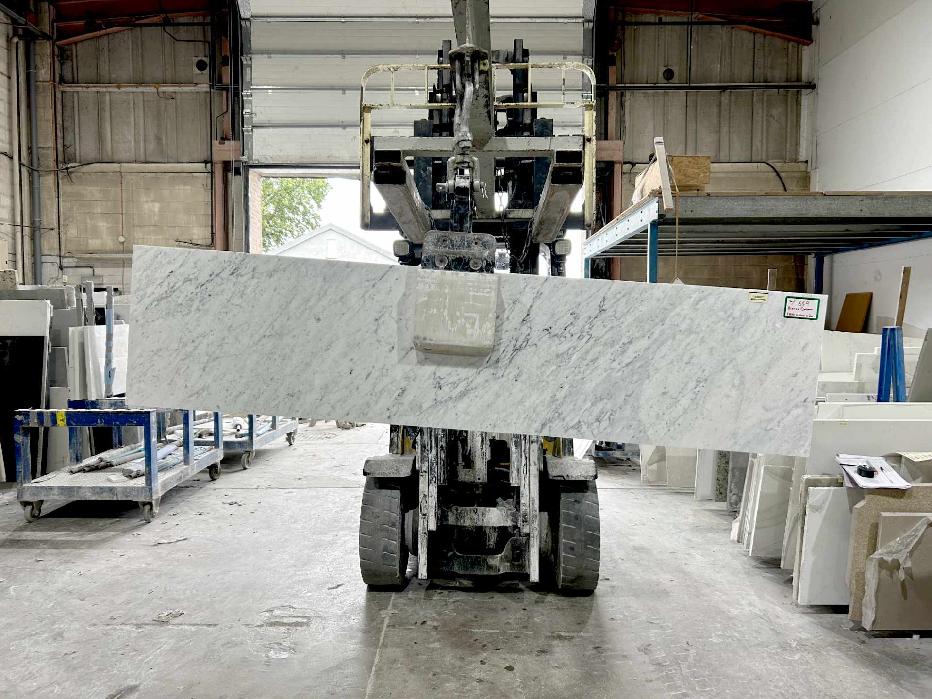 659 Bianco Carrara Marble Worktop Offcut - 1800x400x20mm